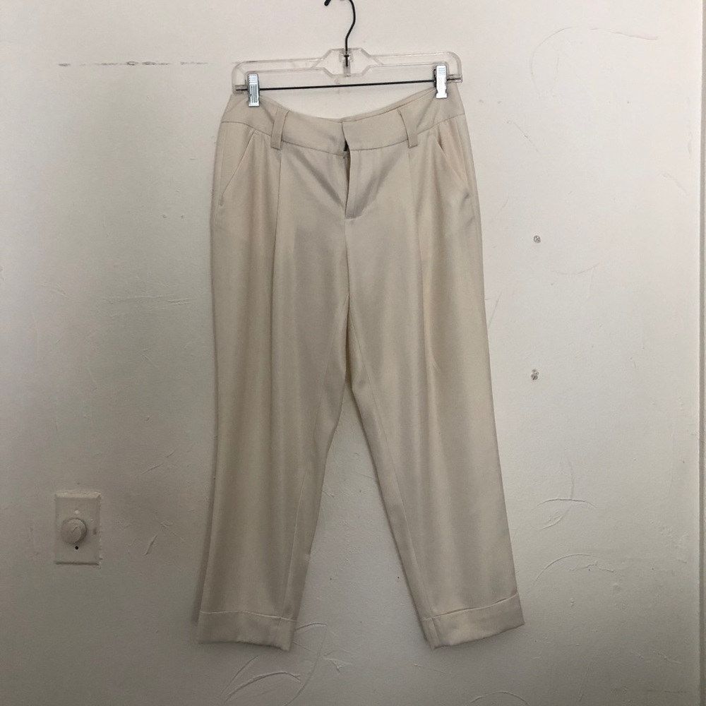 Alice and Olivia White Cropped Pant Sz 4
